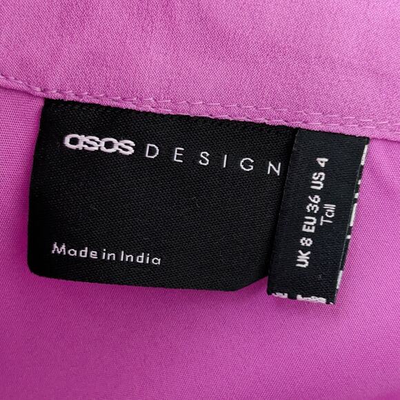 NWOT ASOS Purple Pleated Midi Blouson Dress Size 4 - Picture 5 of 12